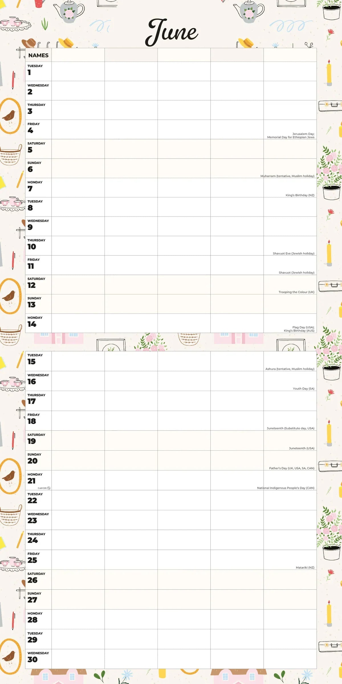 2027 Square Wall Calendar Family Organiser At Home (RR271072)