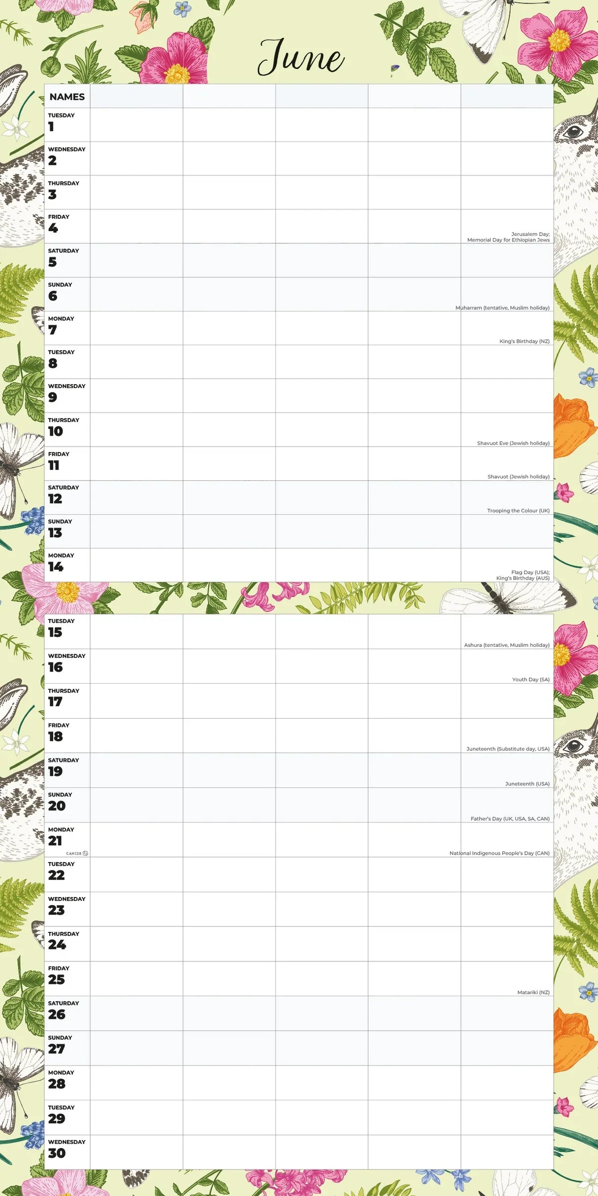 2027 Square Wall Calendar Family Organiser Nature (RR271075)