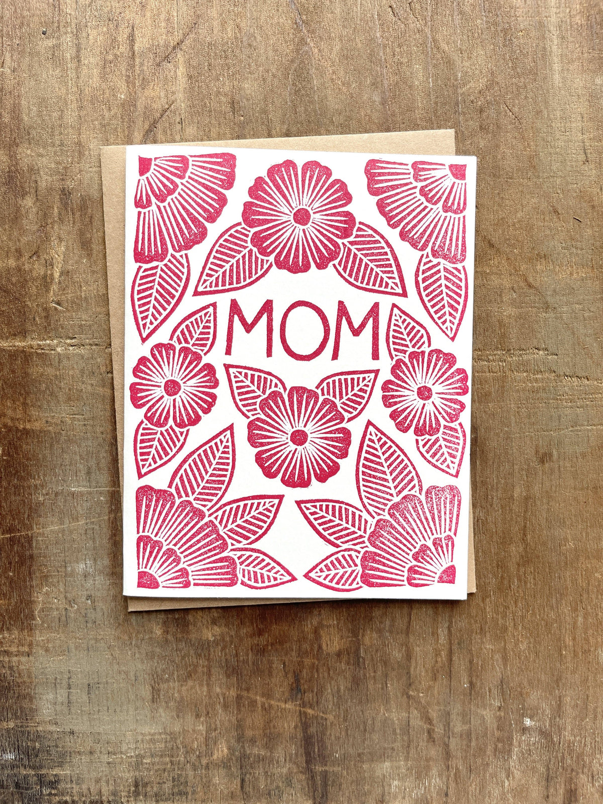 "Mom" Block Printed Greeting Cards, GR42
