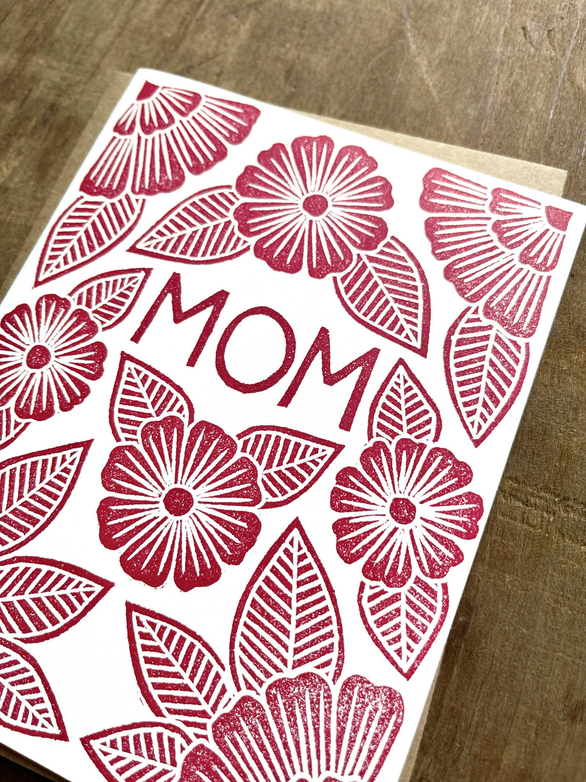 "Mom" Block Printed Greeting Cards, GR42