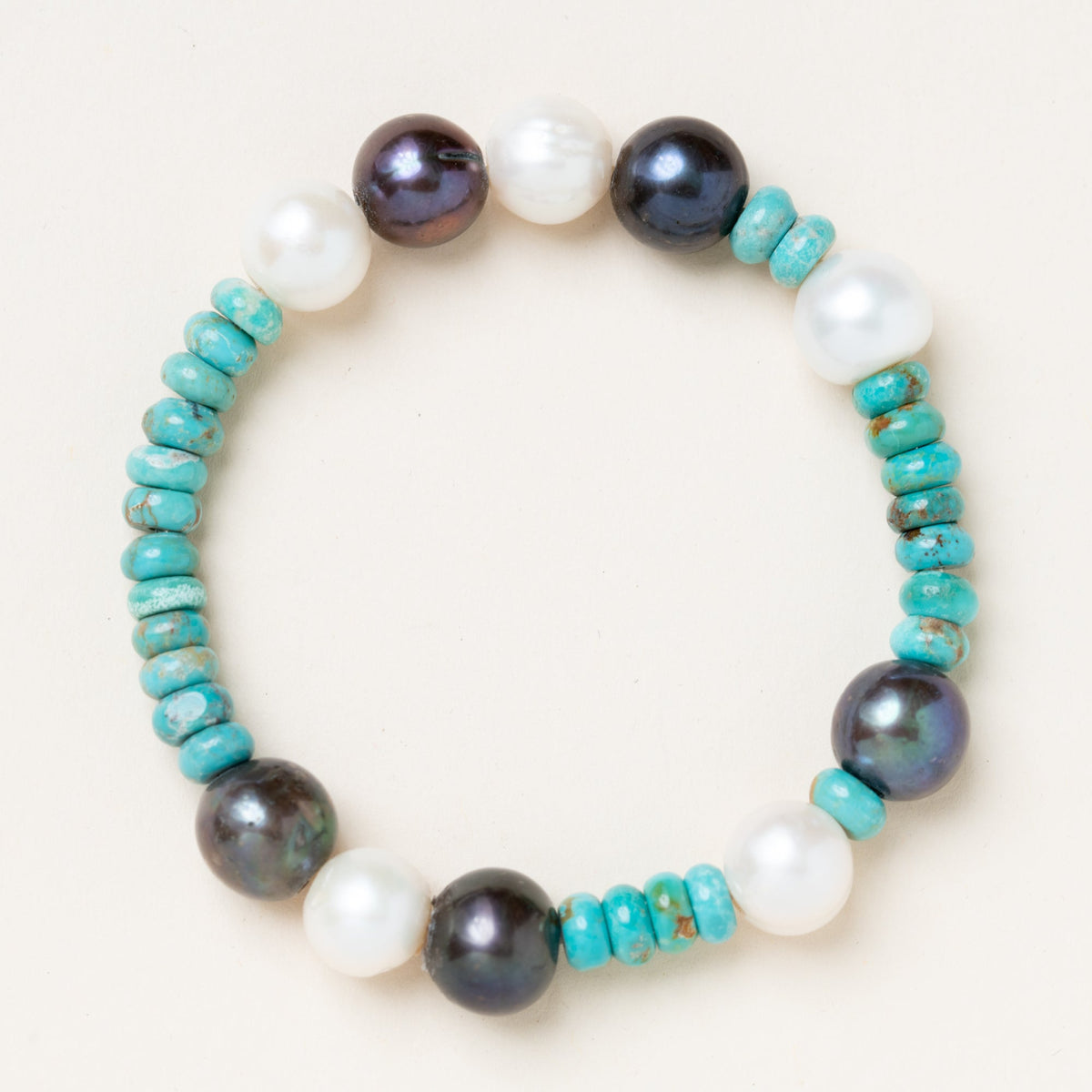 Rondelle Turquoise Beads with Multiple Pearls