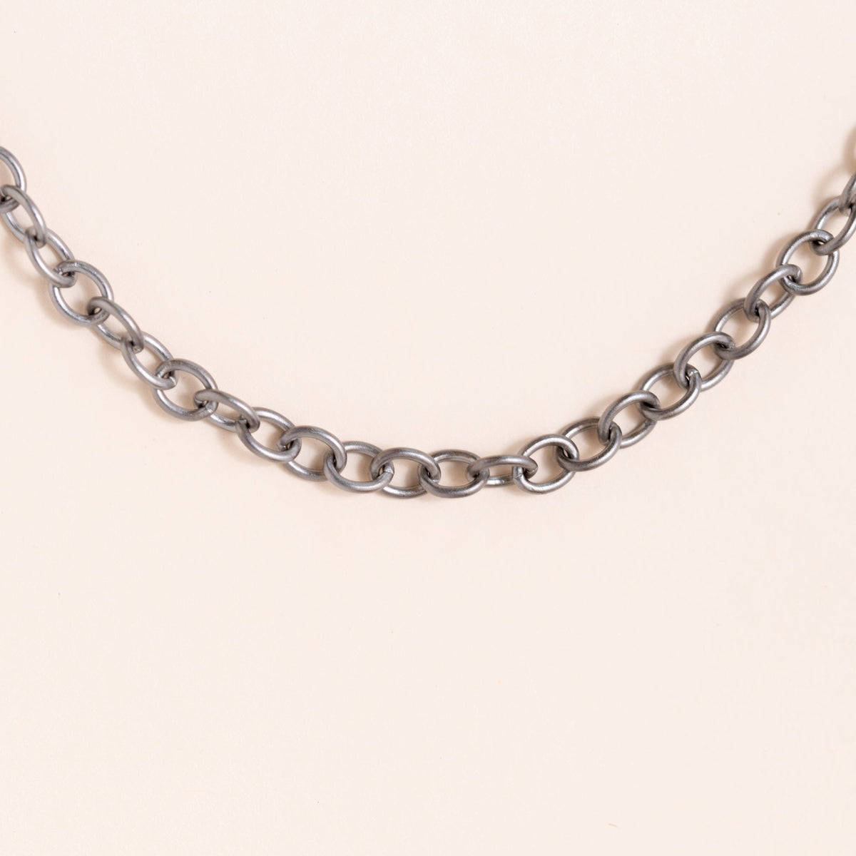 Long Silver Chain with Diamond Pave Clasp