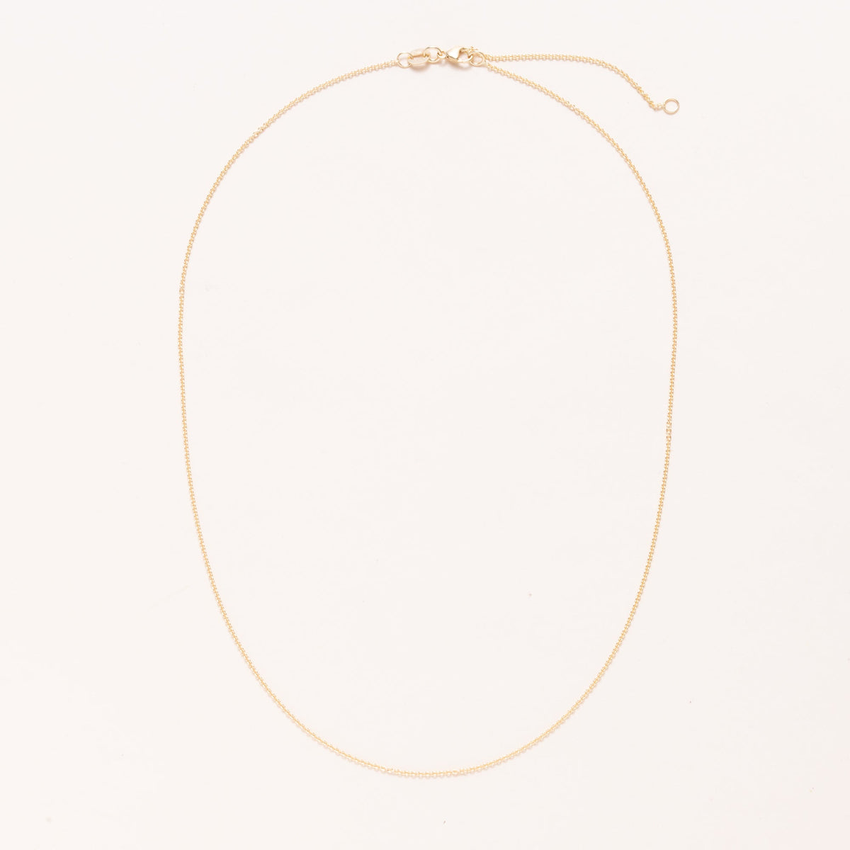 14K Gold Cable Chain Necklace, 18” Long, adjustable links