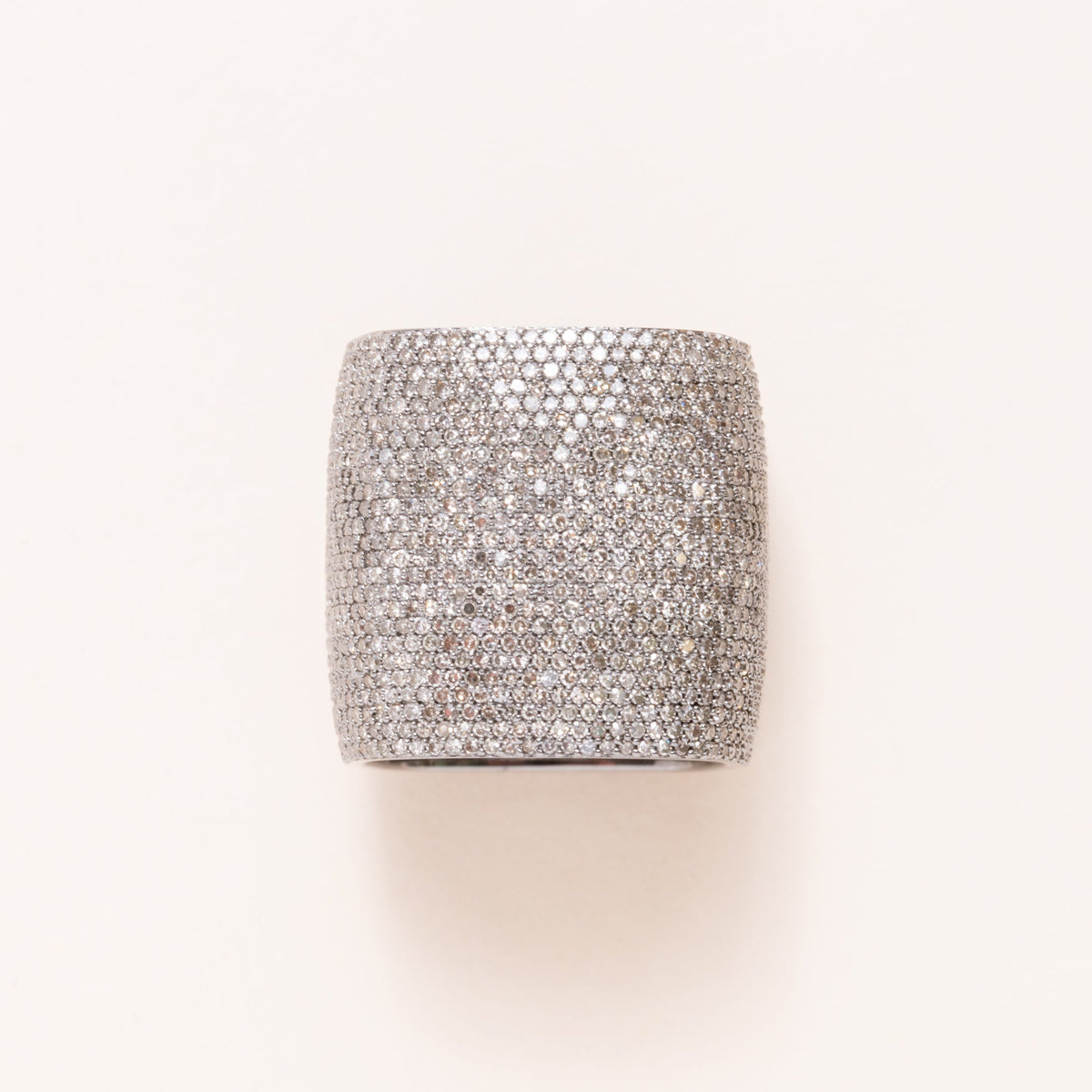 Silver & Pave Diamond Ring