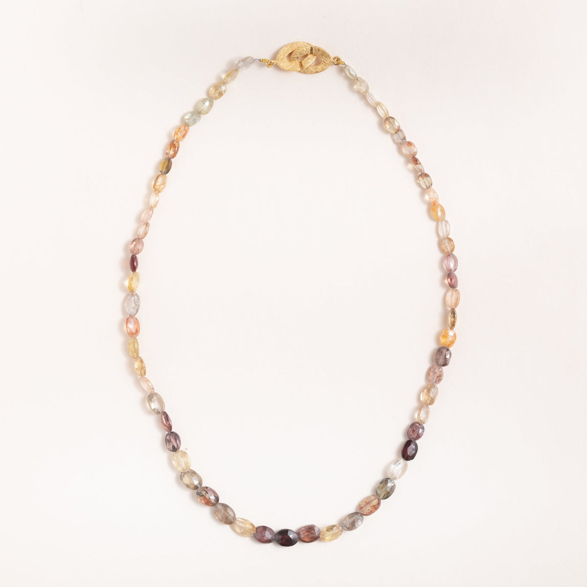 Natural Brown Zircon Necklace with Gold Filled Clasp