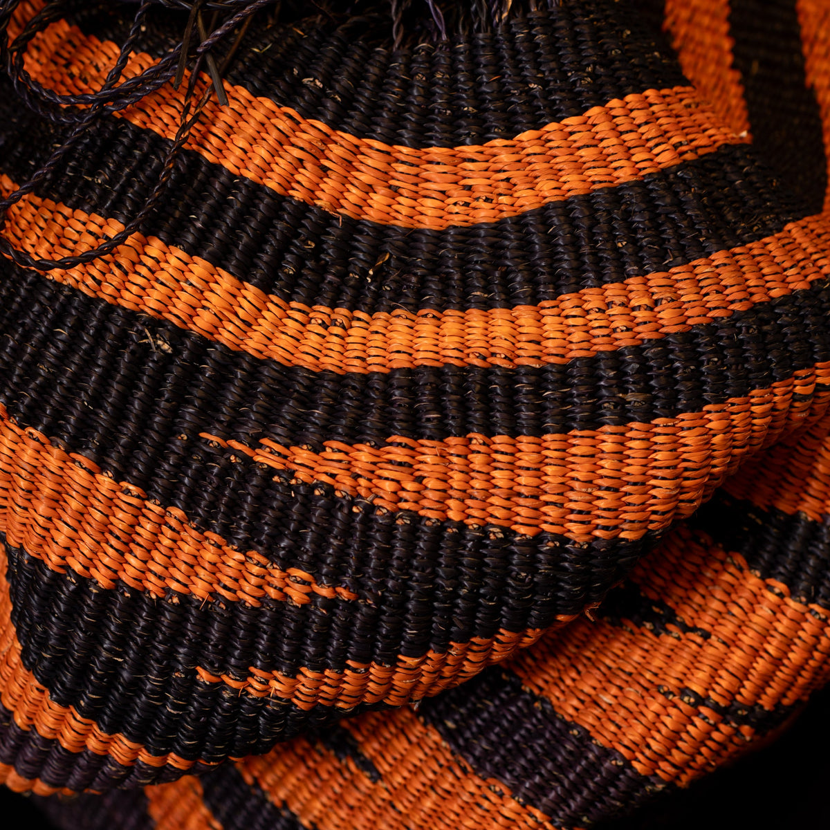 Orange and Black Sculpture Basket
