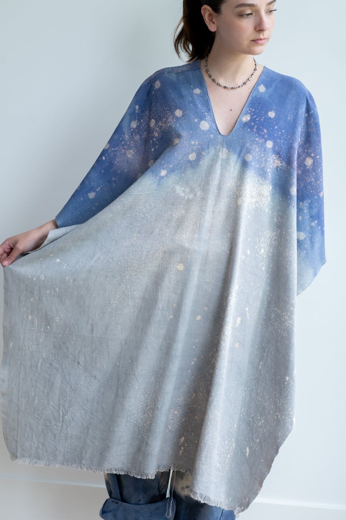 Hand Dyed Cotton/Linen Poncho