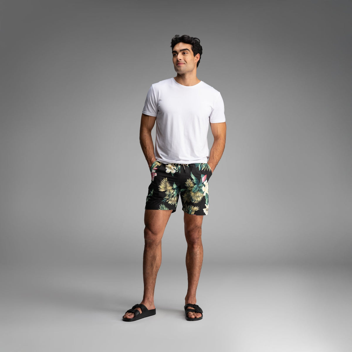 Wave 7" Swim Short 2N1: Magnolia Black