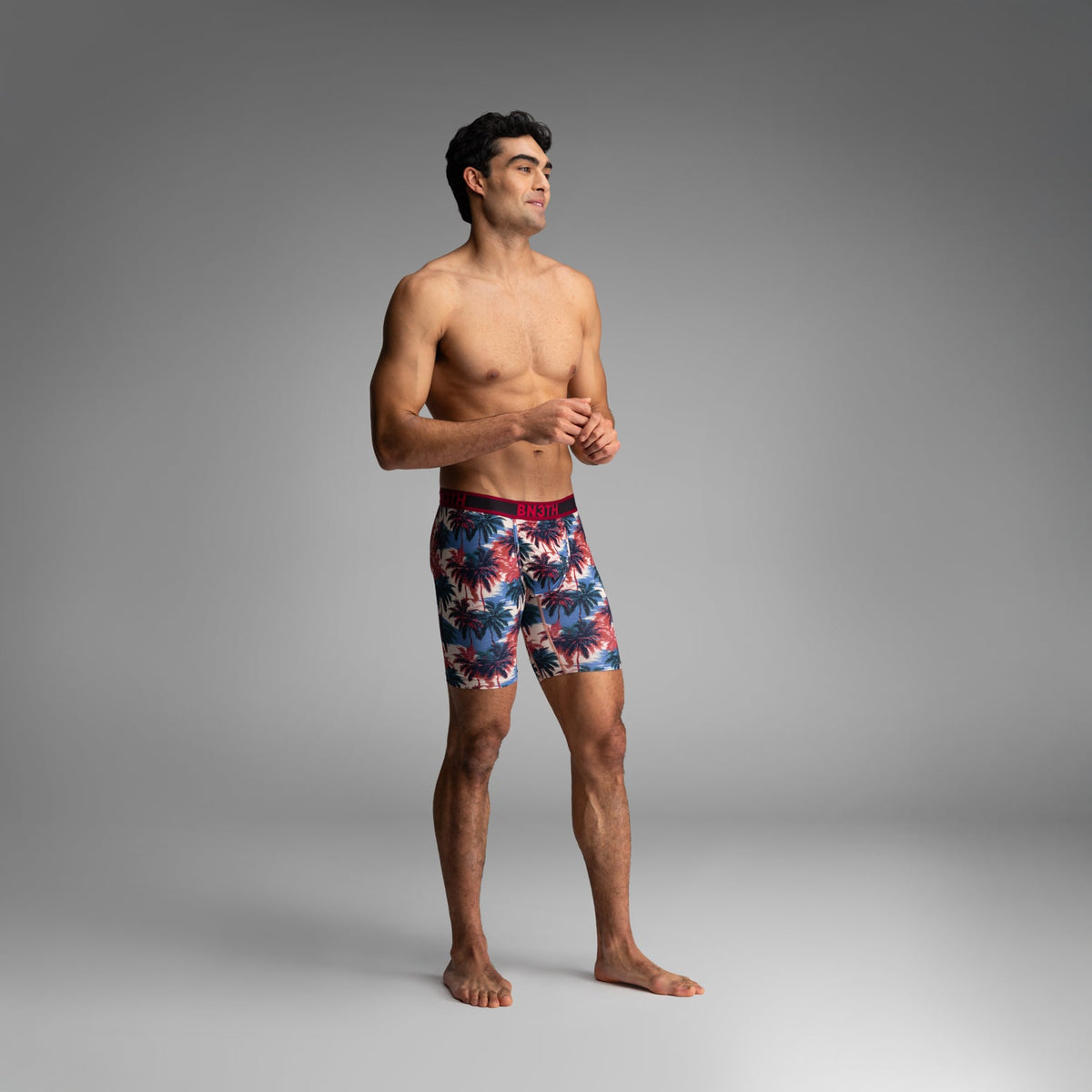Pro Flex Max Boxer Brief: Electric Palm-Heather Sand