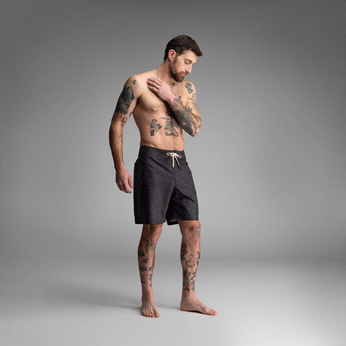 Hightide Boardshort 2N1: Heather - Shadow