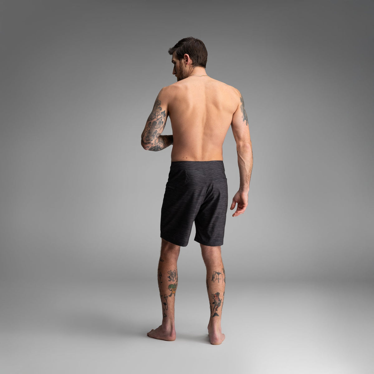 Hightide Boardshort 2N1: Heather - Shadow