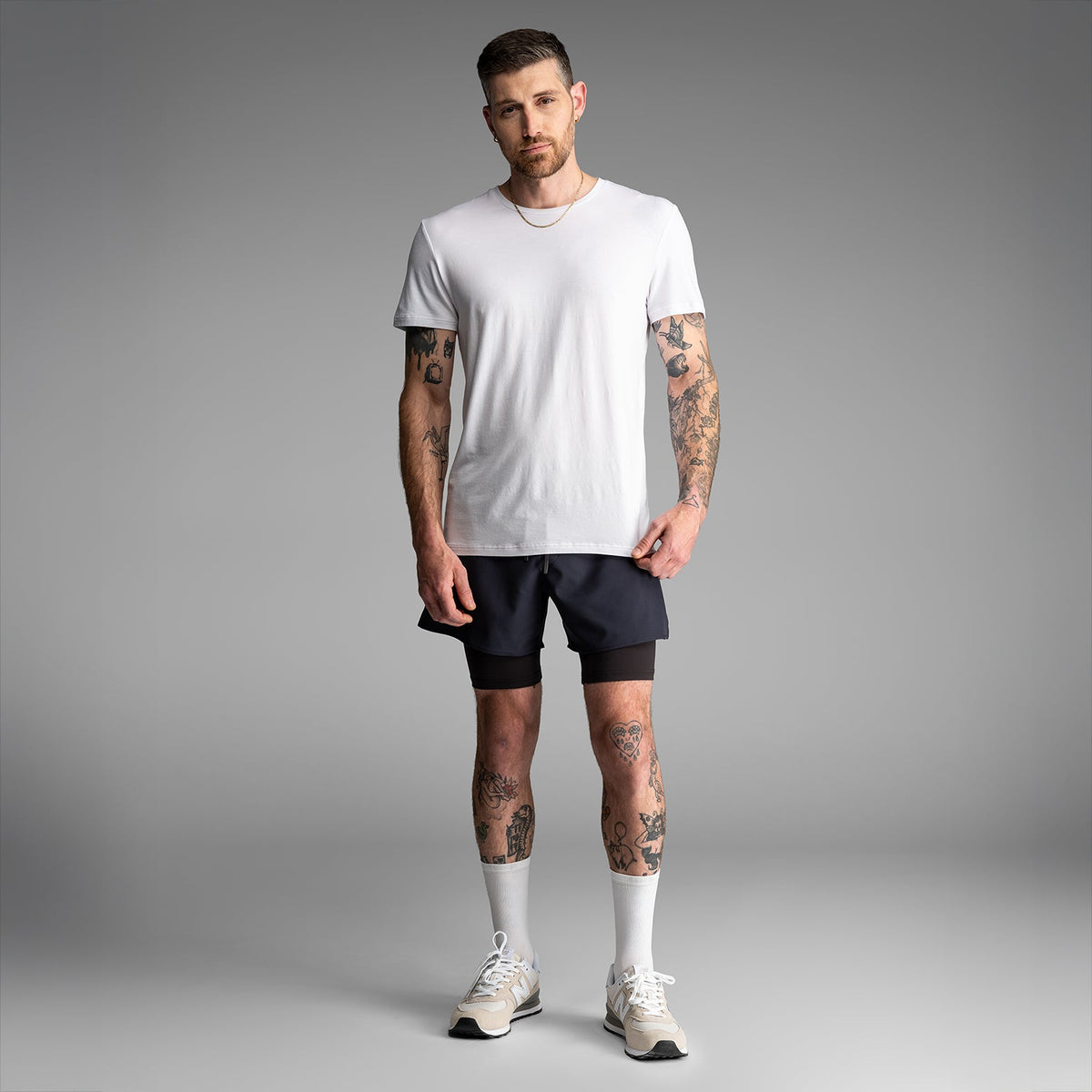 Essentials Crew T-Shirt : White 2 Pack