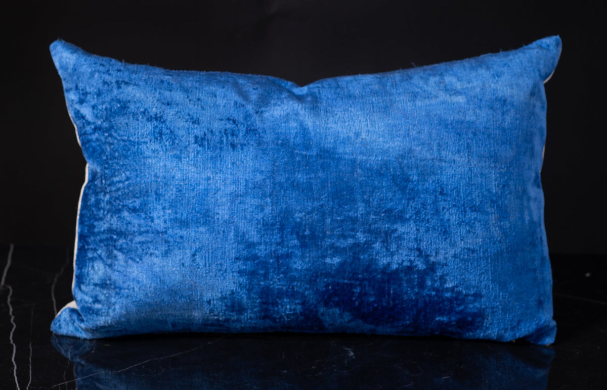 Ikat Velvet Solid Color Lumbar Pillow