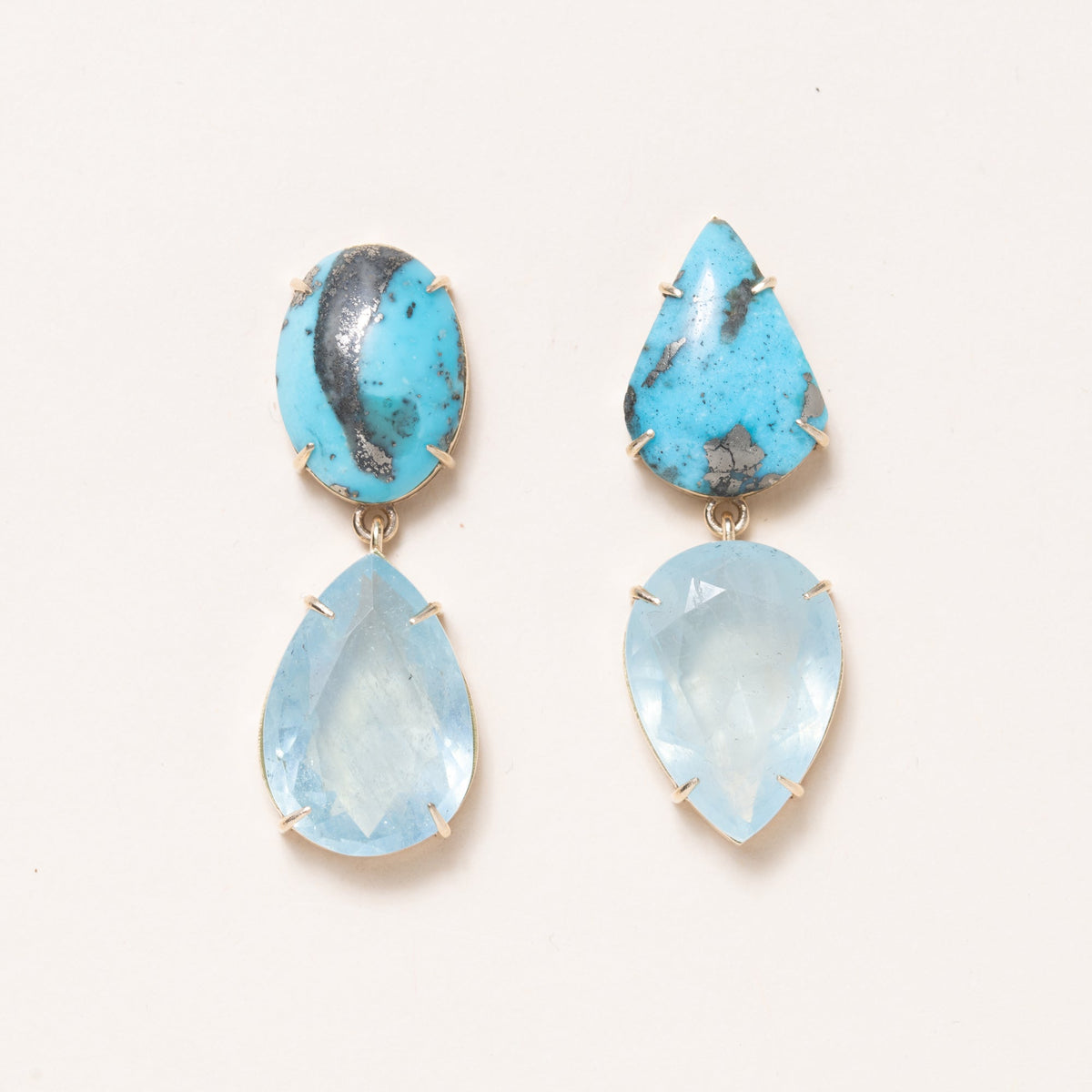 Turquoise & Aquamarine Drop Earrings