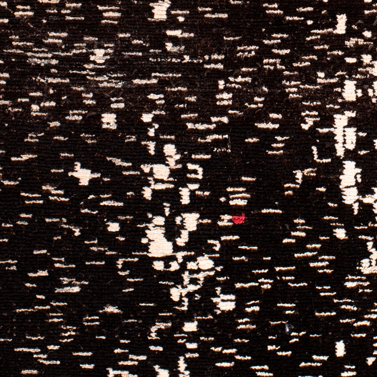 167x242 - Goat Fur Rug - Black and White with Red Spot
