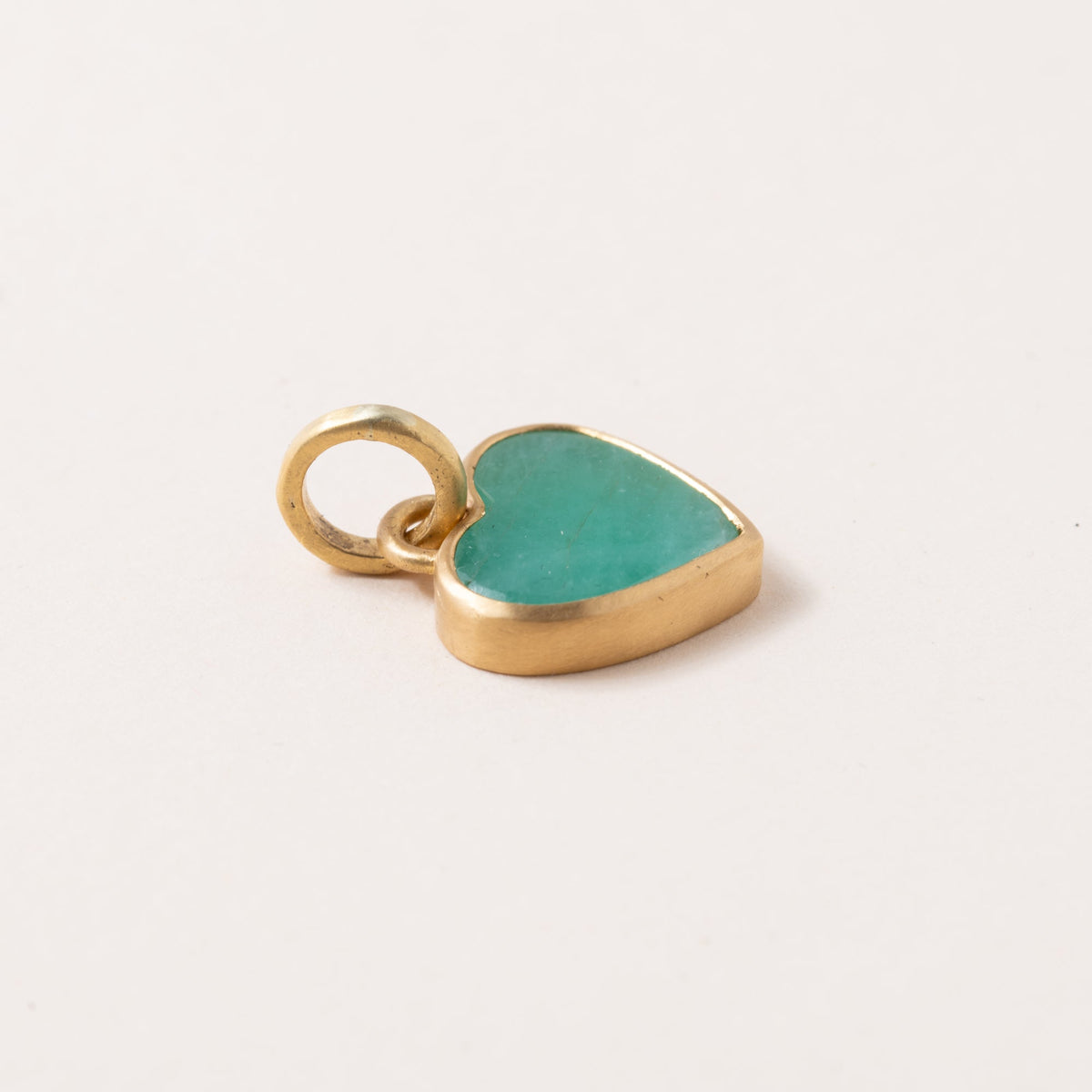 Brazilian Emerald Heart Pendants set into 22K gold Small