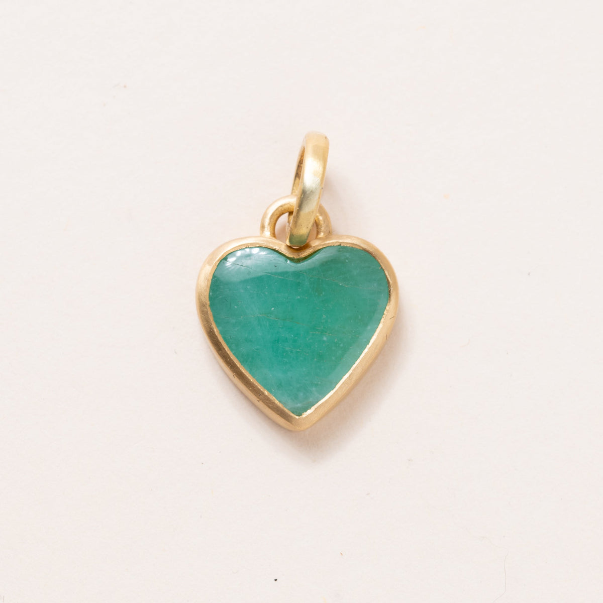 Brazilian Emerald Heart Pendants set into 22K gold Small