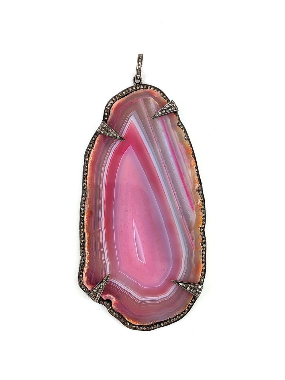 Pink Agate Slice Pendant