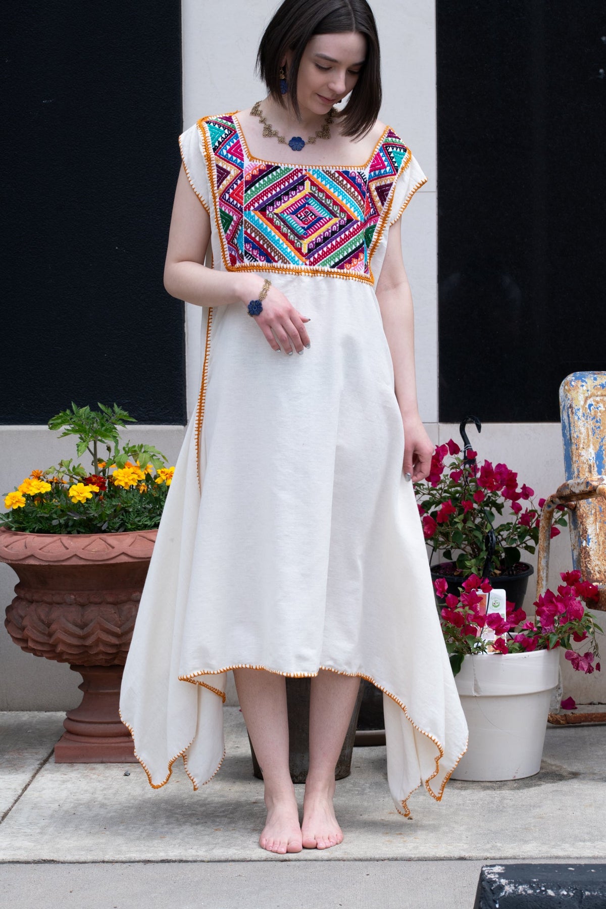 Embroidered Huipil Dress
