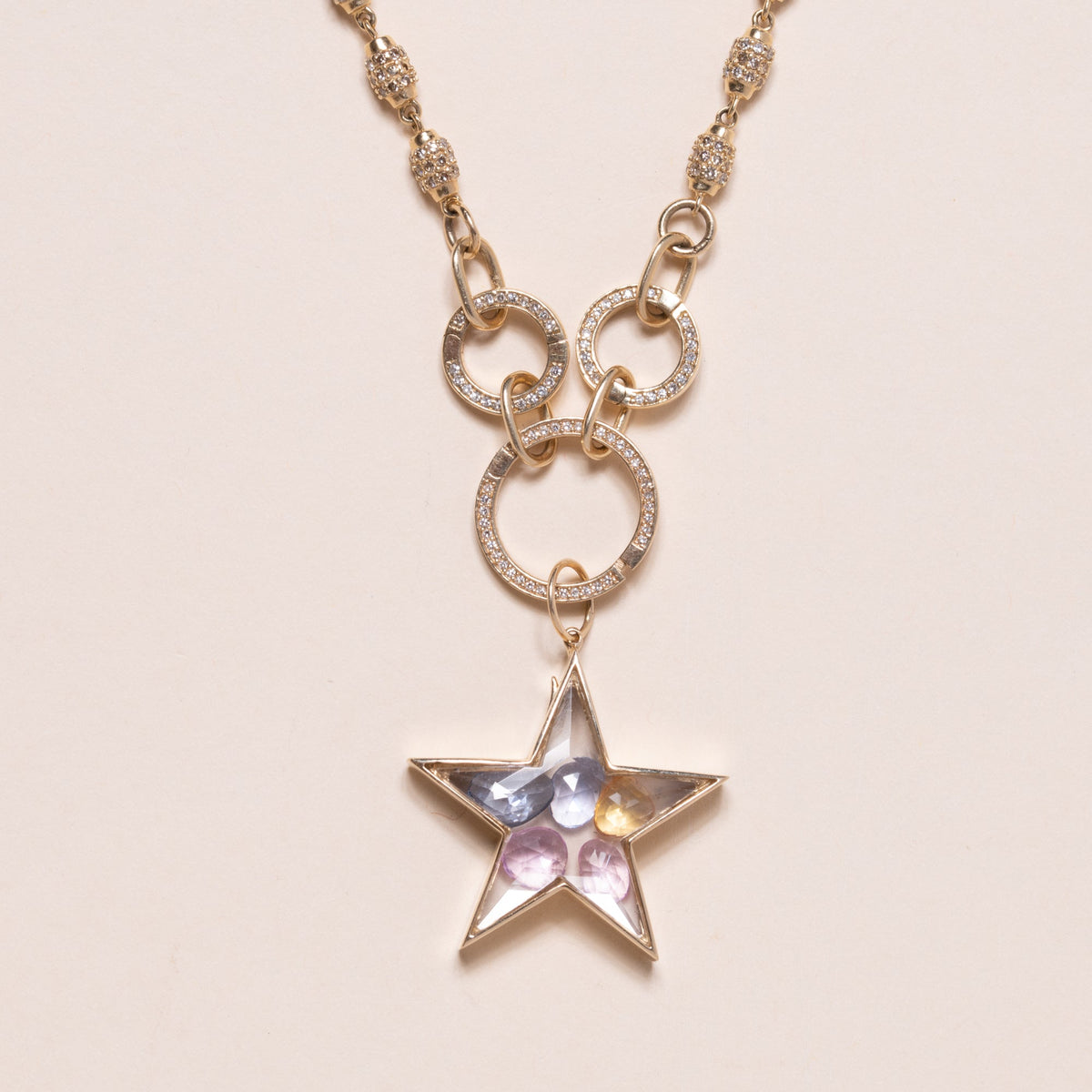Multi Sapphires in Star Pendant