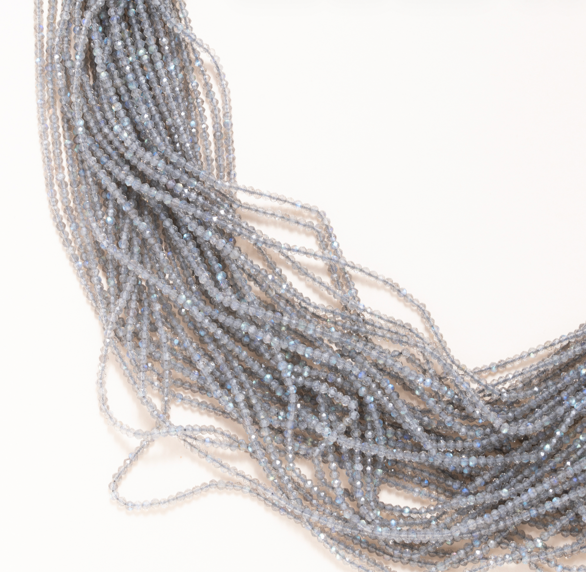 Labradorite Strands, Pave Diamond Clasp Necklace