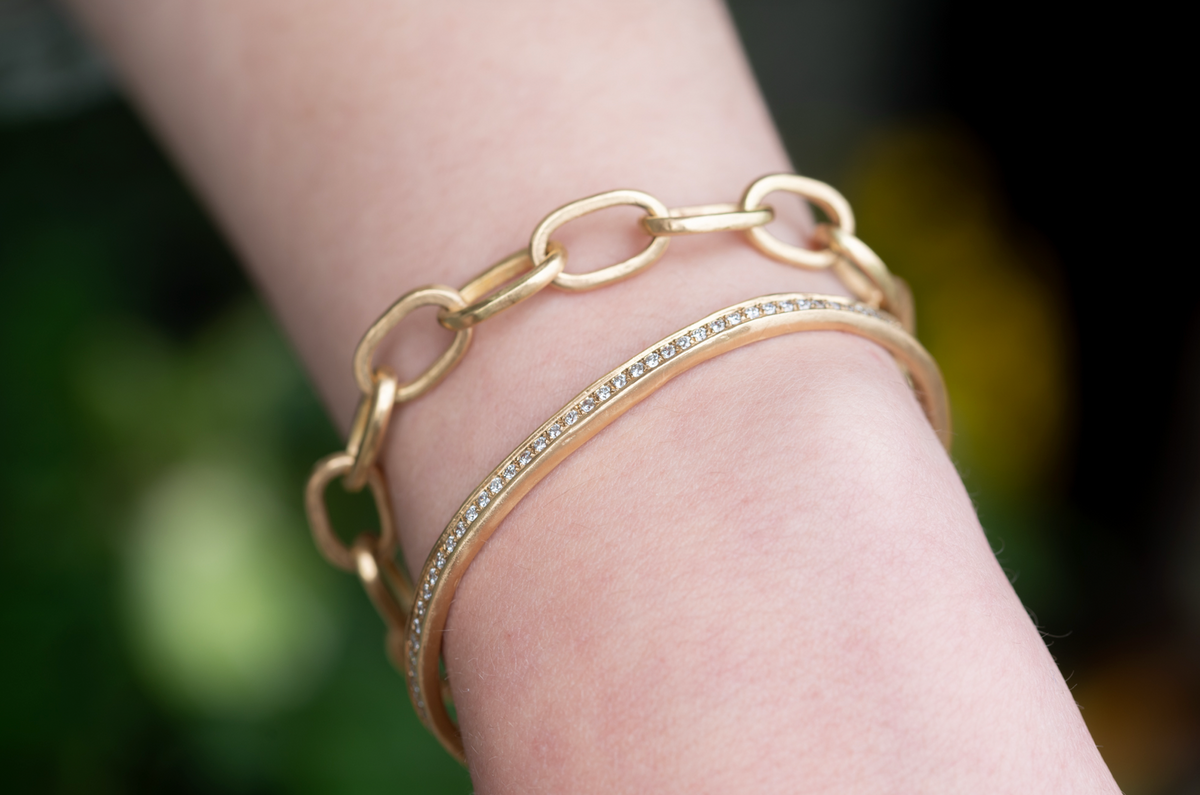 18K Solid Gold Link Bracelet