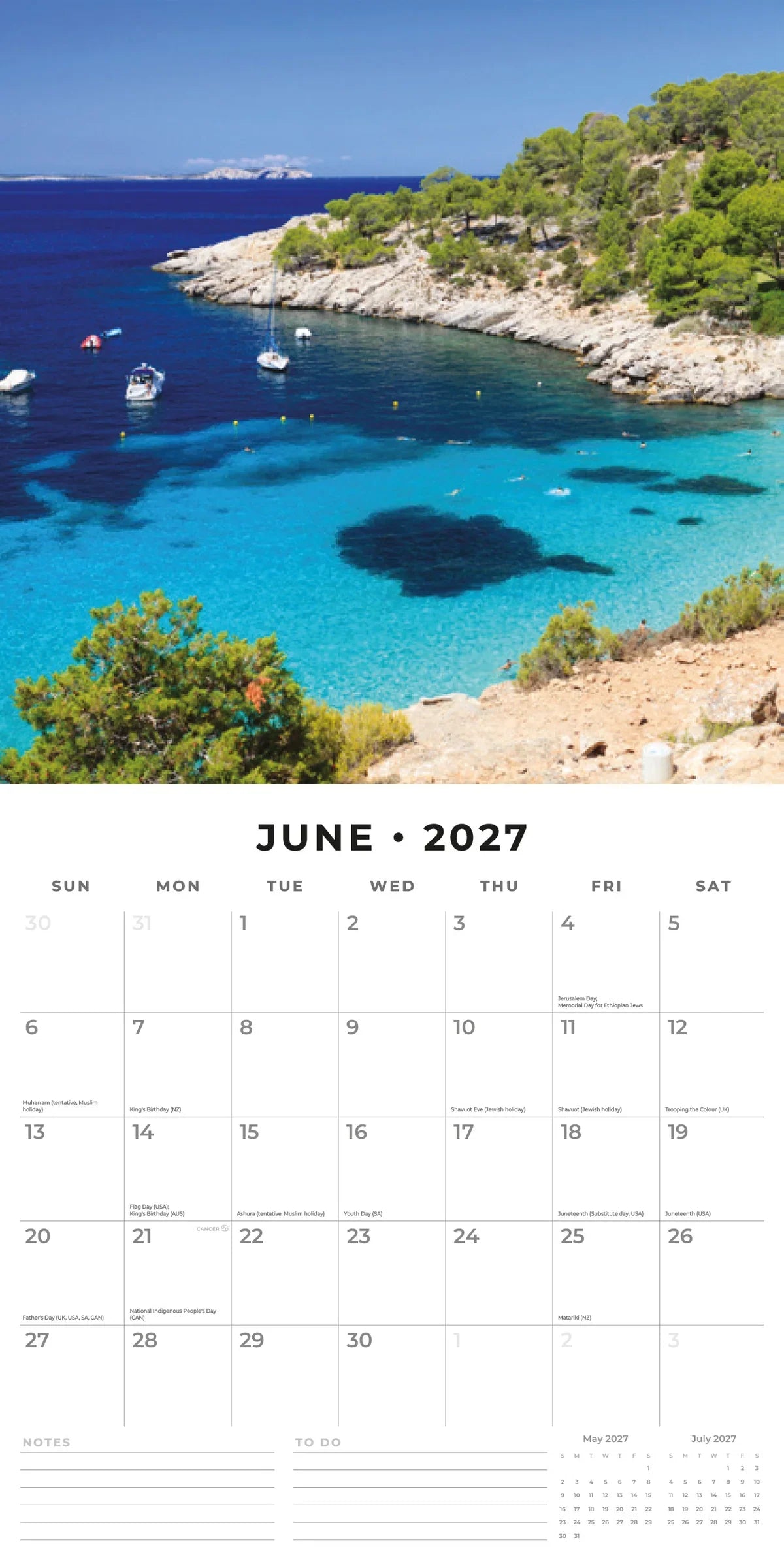 2027 Square Wall Calendar Tropical Islands (RR271311)