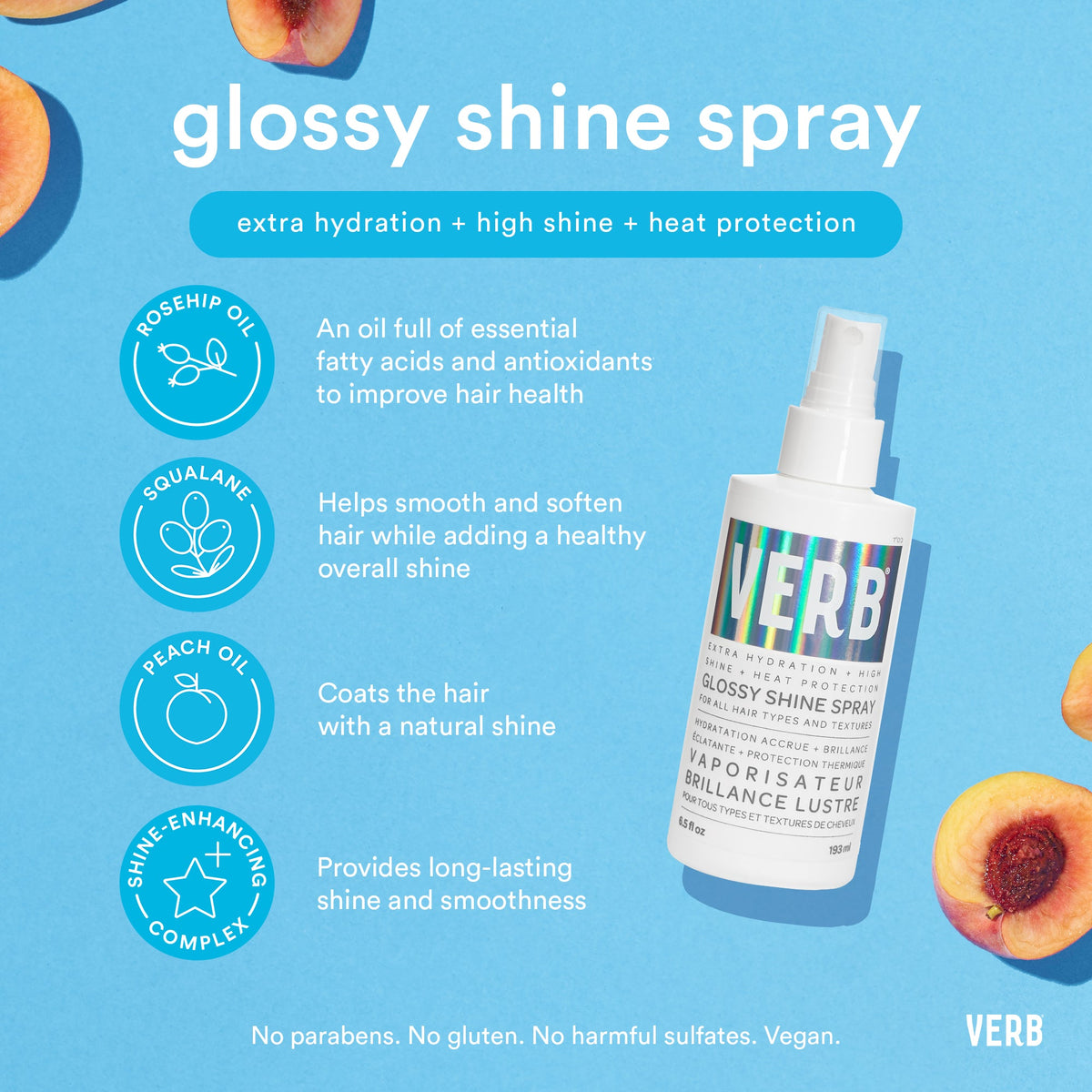 Glossy Shine Spray with Heat Protection