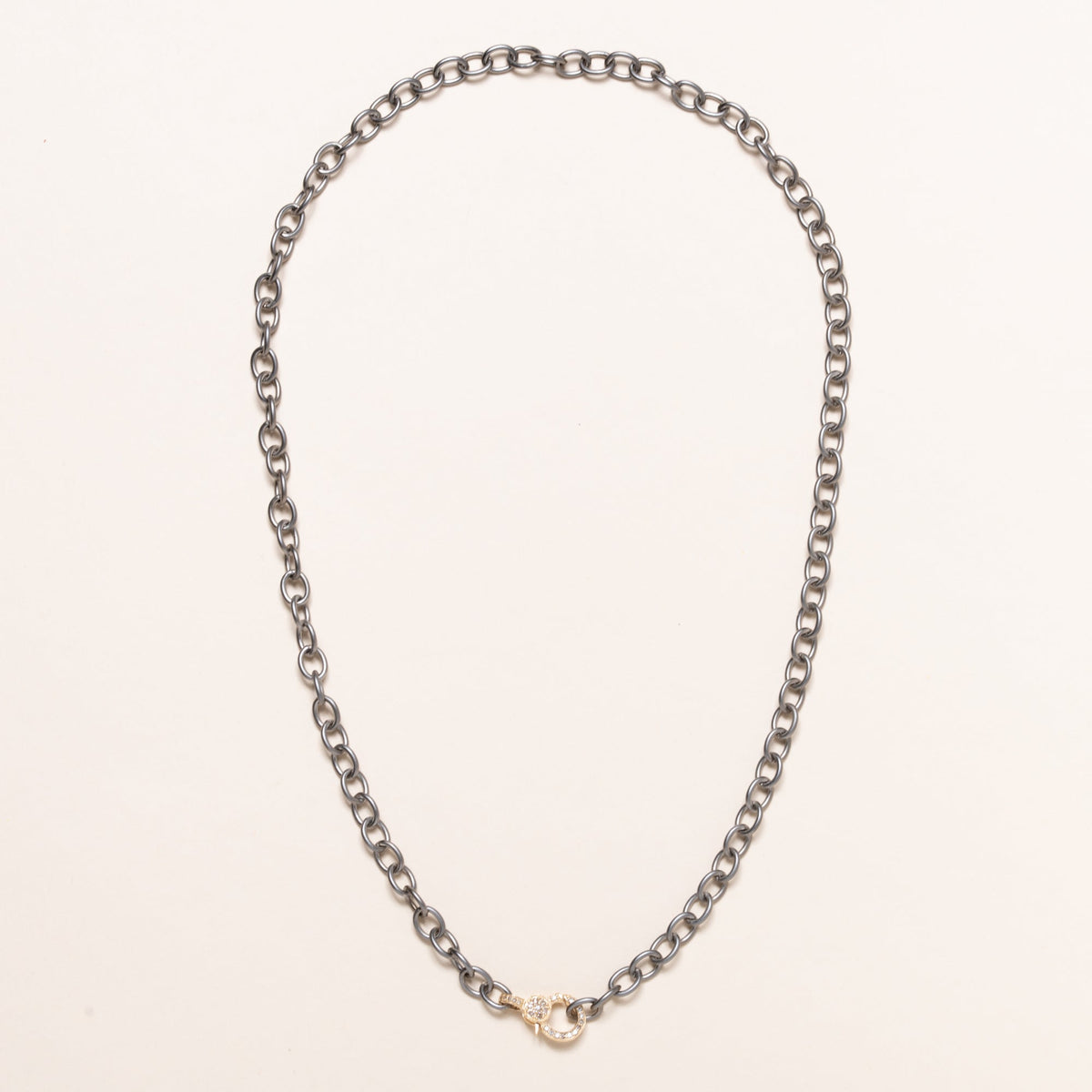 18" Silver Chain with Gold Diamond Clasp