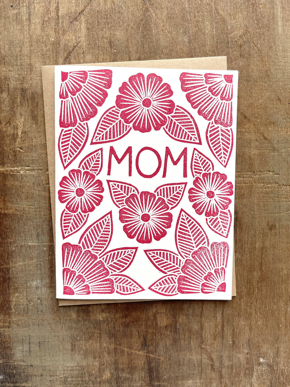 "Mom" Block Printed Greeting Cards, GR42