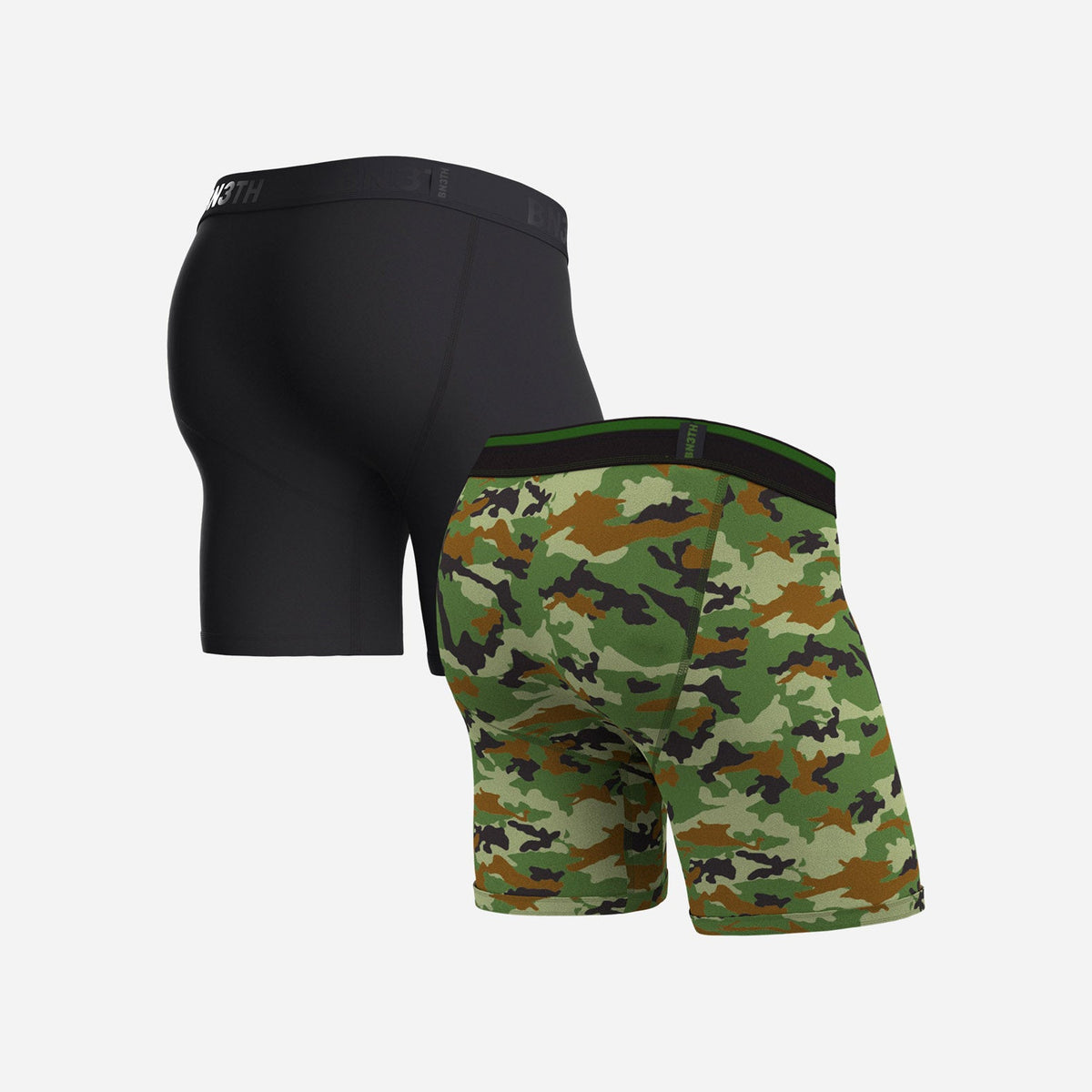 Classic Icon Boxer Brief: Black/Camo Green 2 Pack