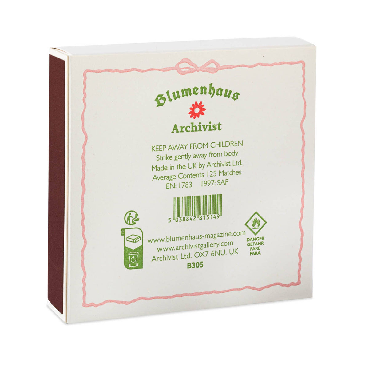 Archivist x Blumenhaus Flower | Square - Safety Matches