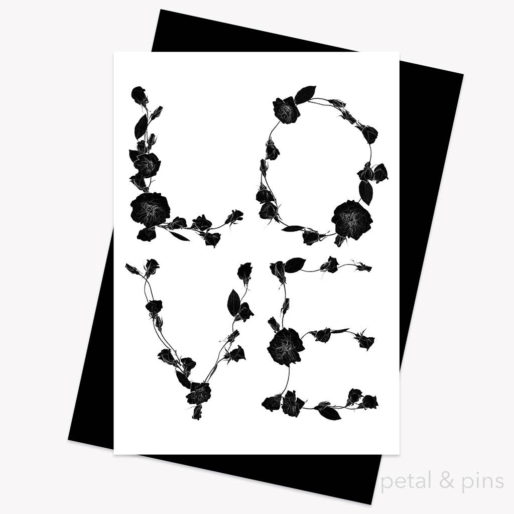 Love Noir – Floral Greeting Card