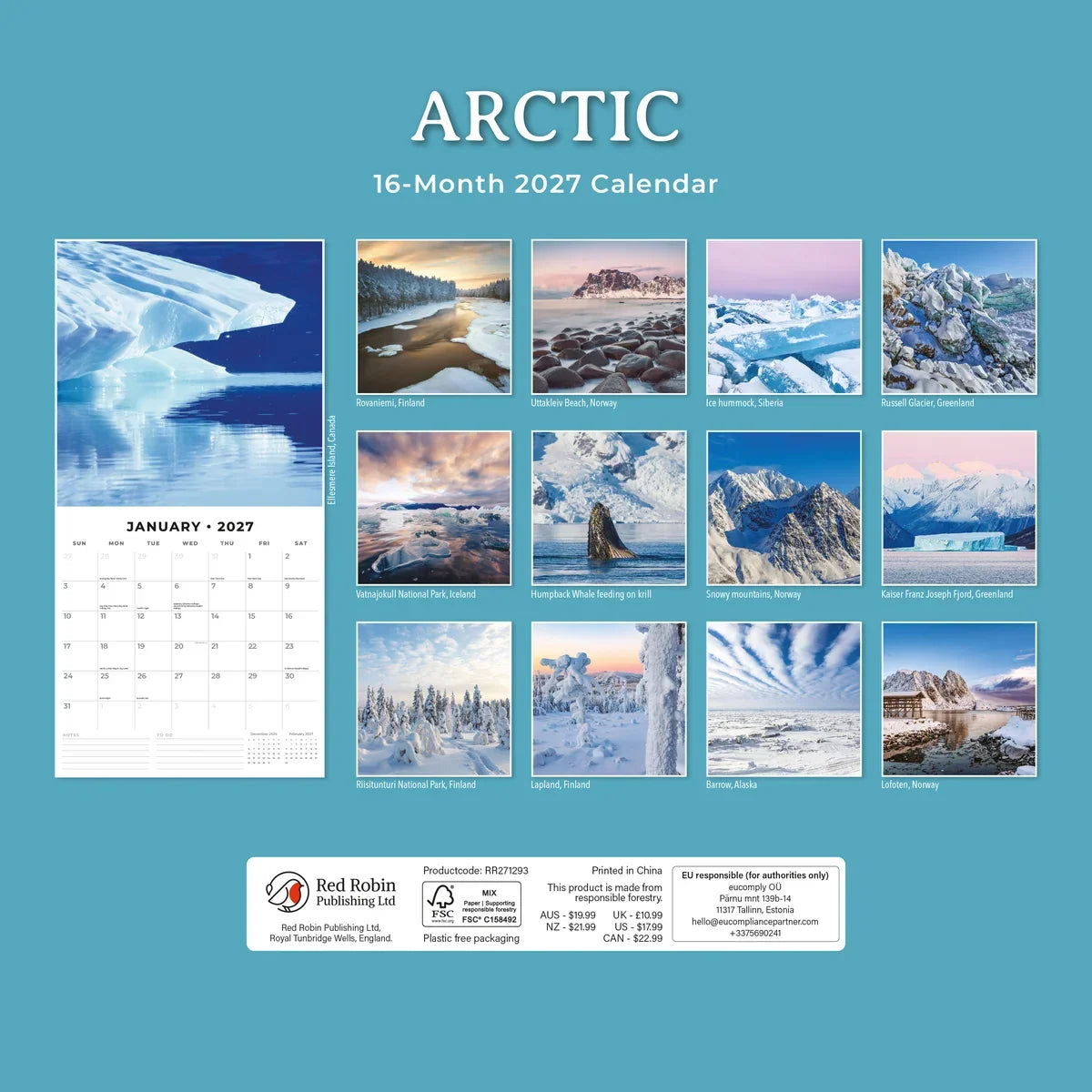 2027 Square Wall Calendar Arctic (RR271293)