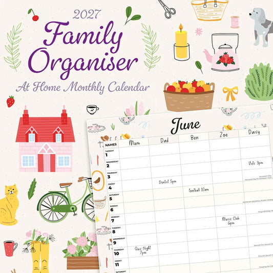 2027 Square Wall Calendar Family Organiser  At Home (RR271072)