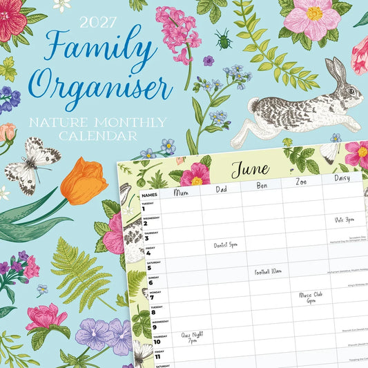 2027 Square Wall Calendar Family Organiser  Nature (RR271075)