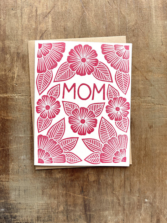 "Mom" Block Printed Greeting Cards, GR42