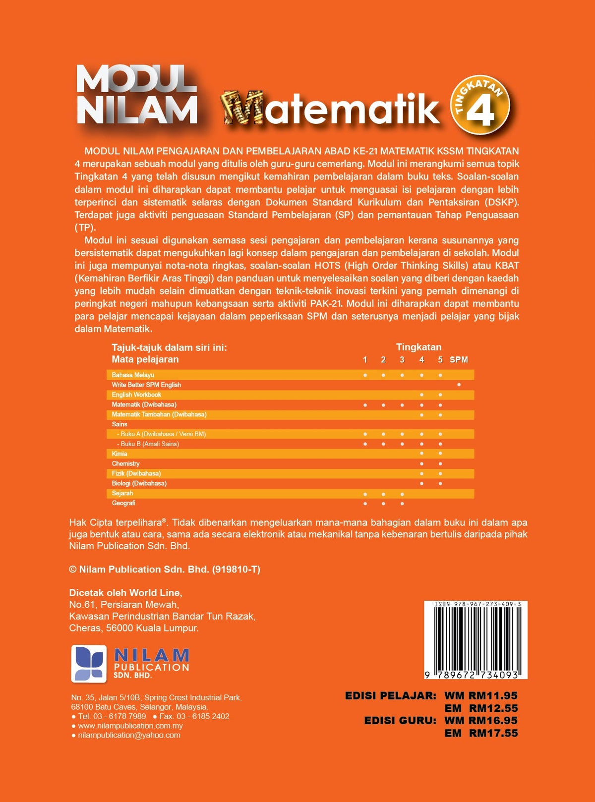 Modul Nilam P&P Abad Ke-21 Matematik Tingkatan 4 Dwibahasa 2020