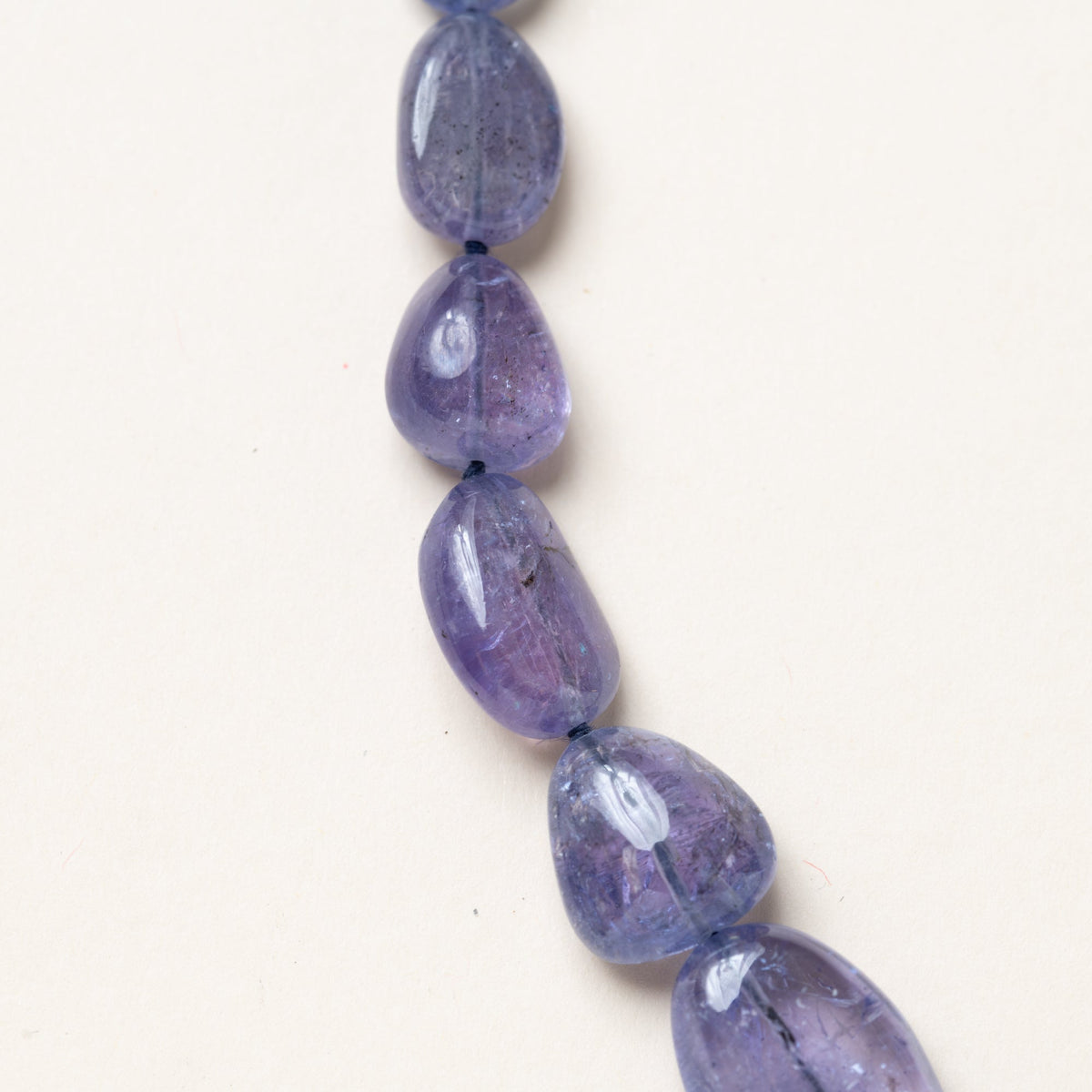 Tanzanite Necklace with Silver & Diamond Snake Clasp