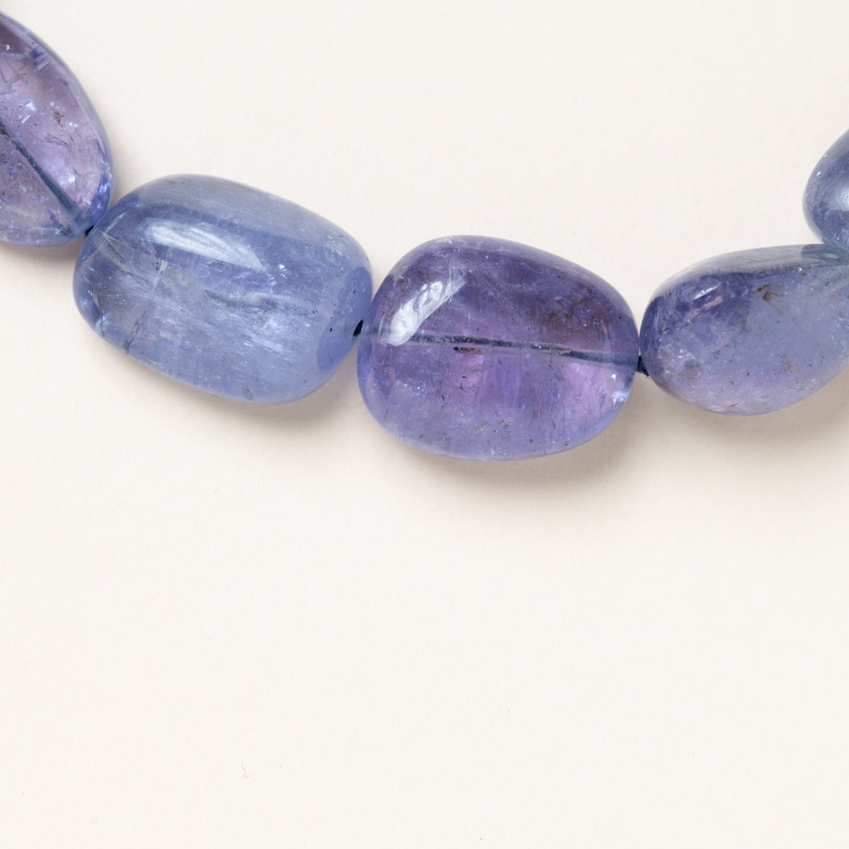 Tanzanite Necklace with Silver & Diamond Snake Clasp