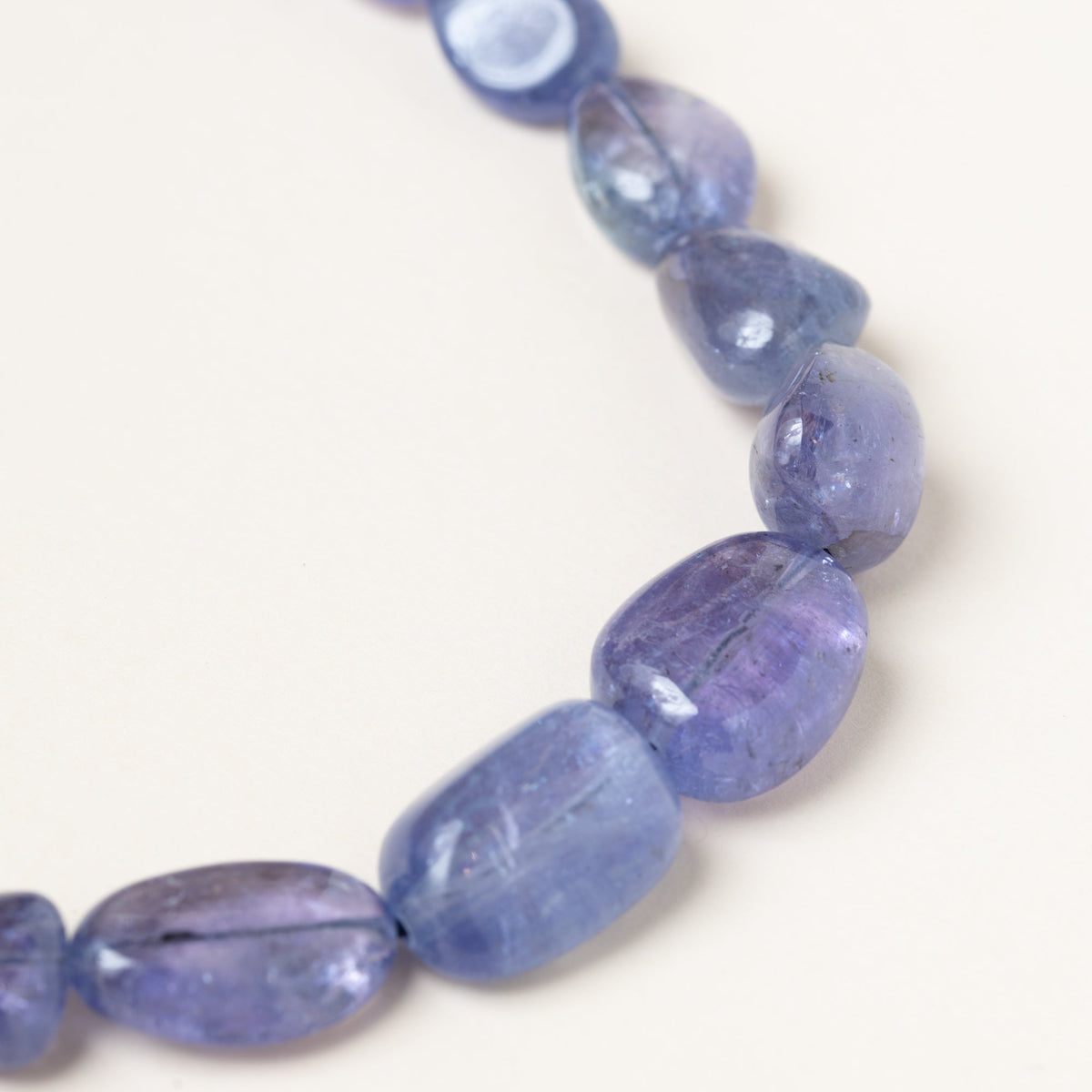 Tanzanite Necklace with Silver & Diamond Snake Clasp