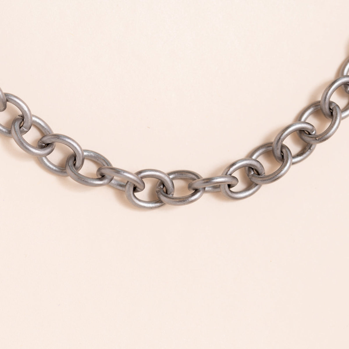 Oxidized Silver Chain Necklace With 14K Gold Clasp Necklace