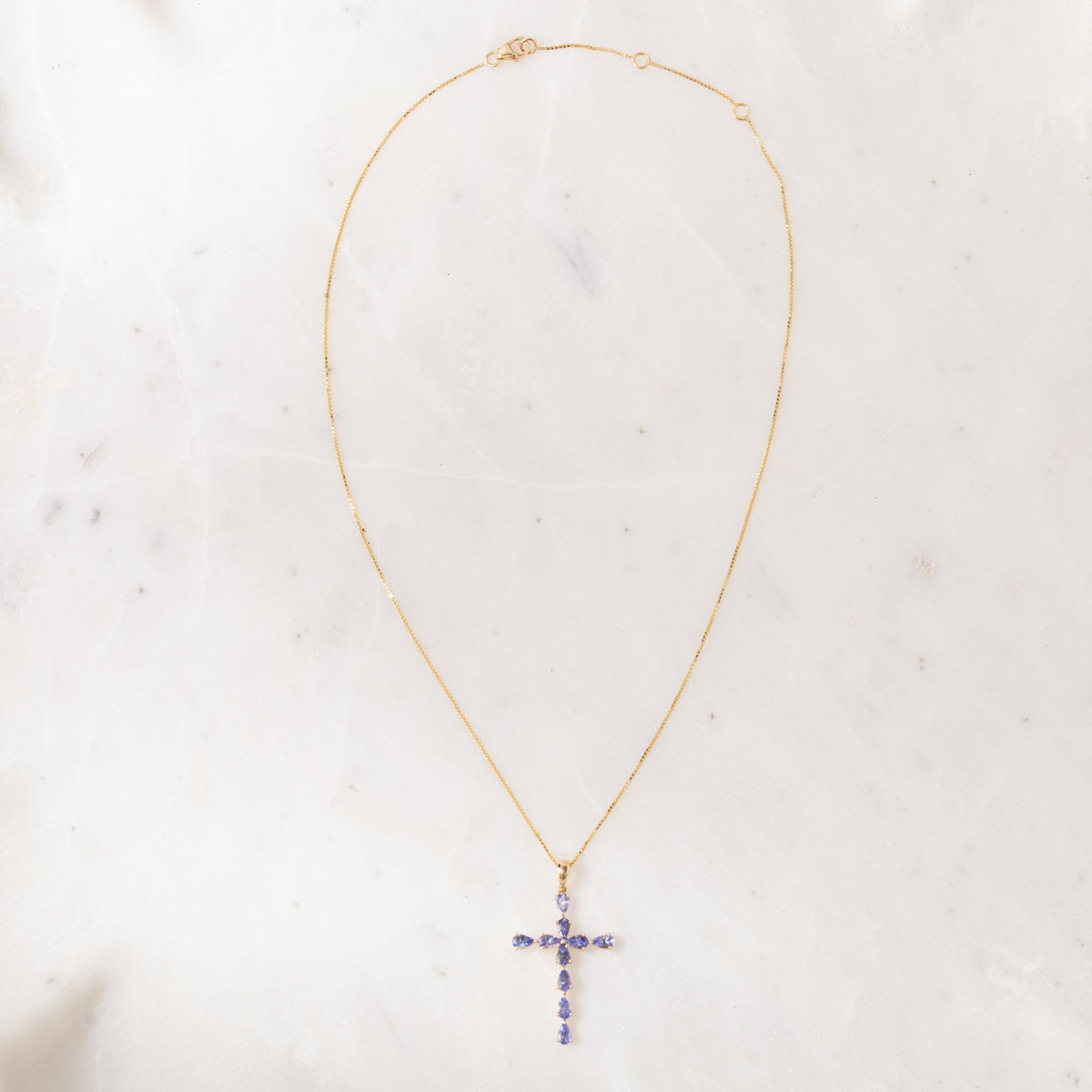Tanzanite Cross Necklace