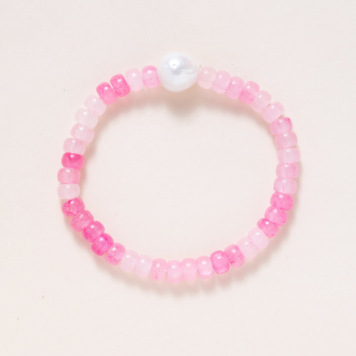 Rose Colored Dyed Crystal Beads with Precious Pearl
