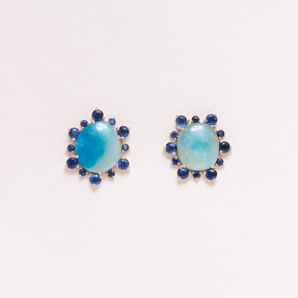 Vintage Opal and Sapphire Studs