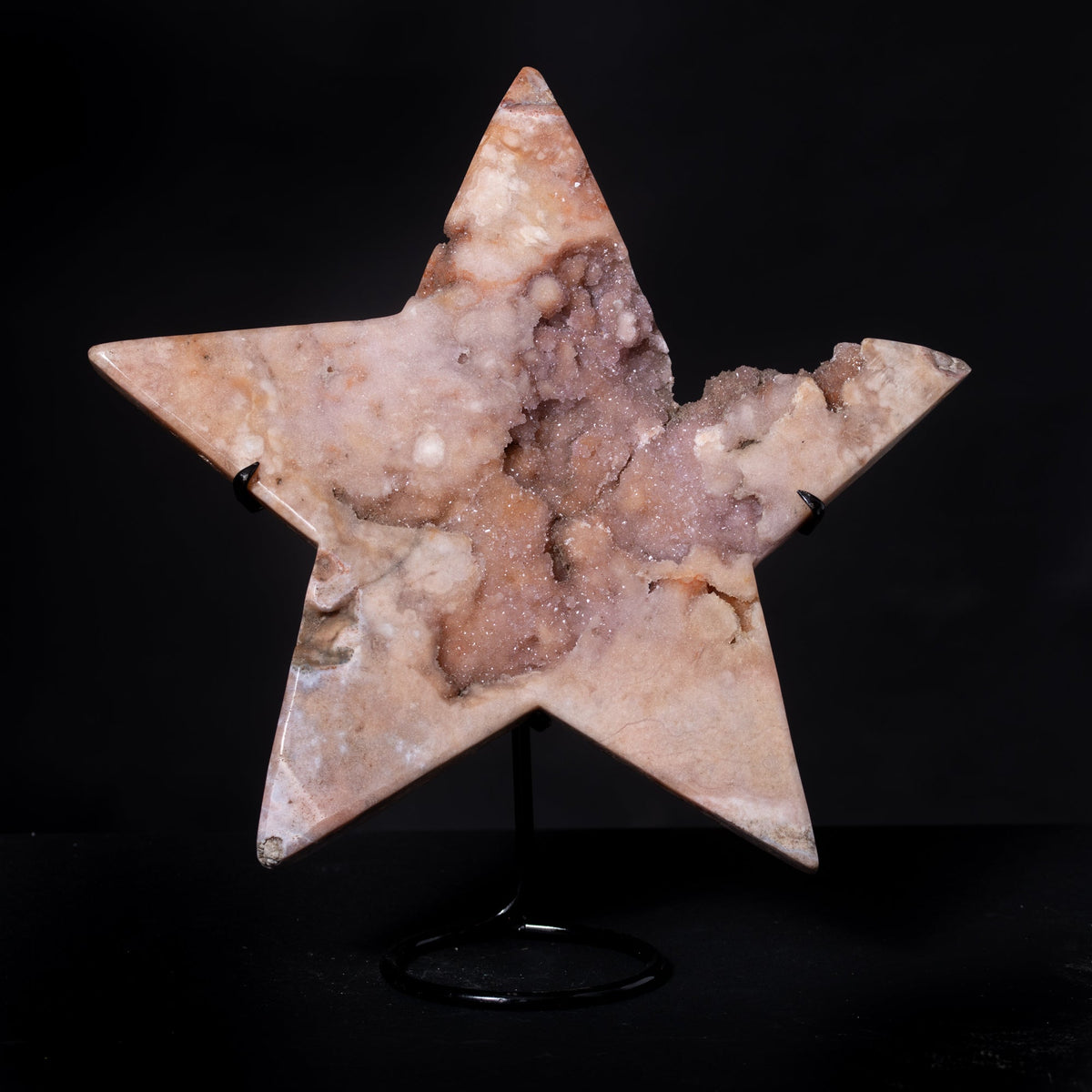 Pink Amethyst Star on Stand