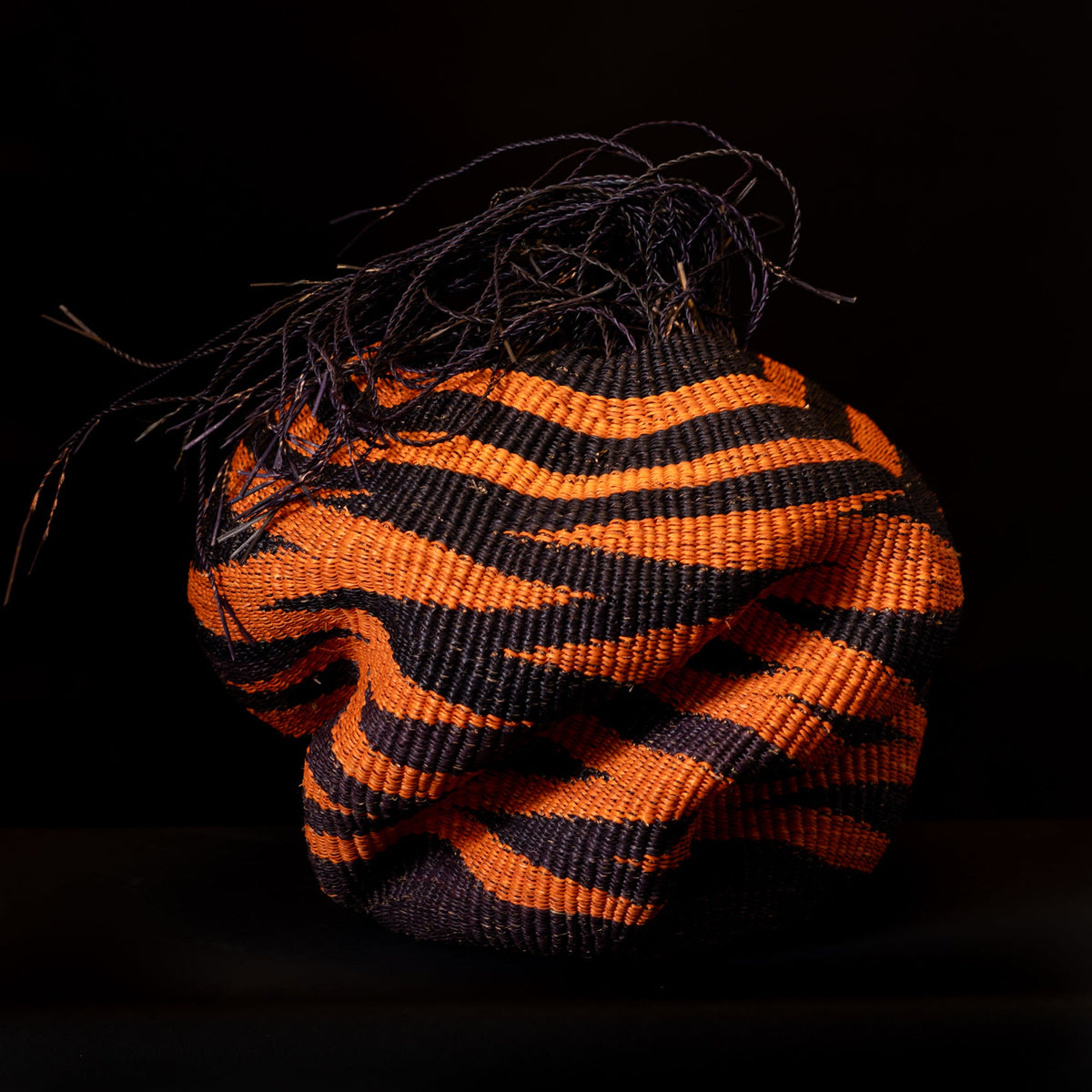 Orange and Black Sculpture Basket