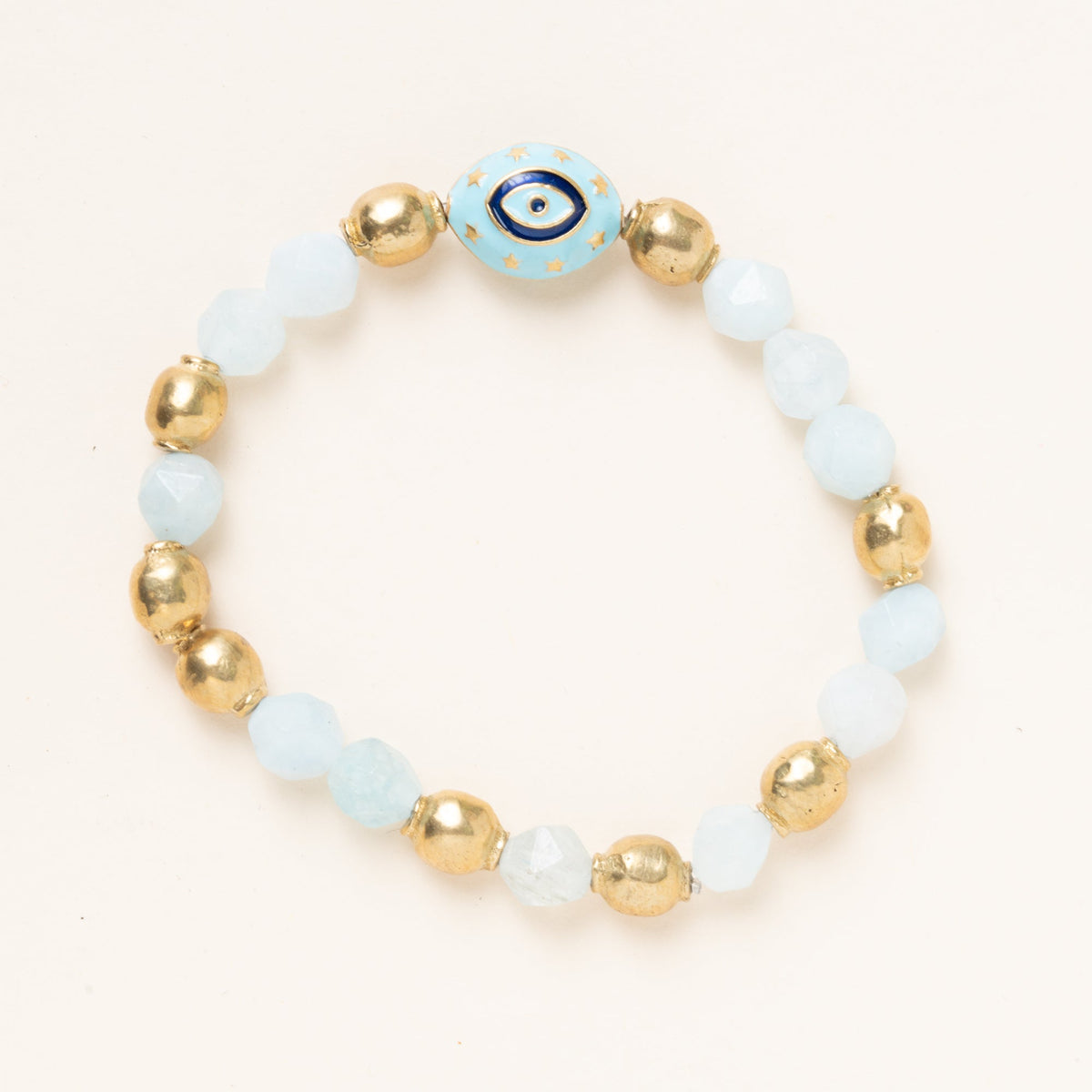 Brass, Aquamarine & Enamel Bracelet