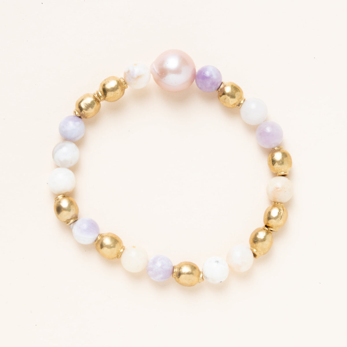 Brass, Mexican Opal & Pearl Bracelet