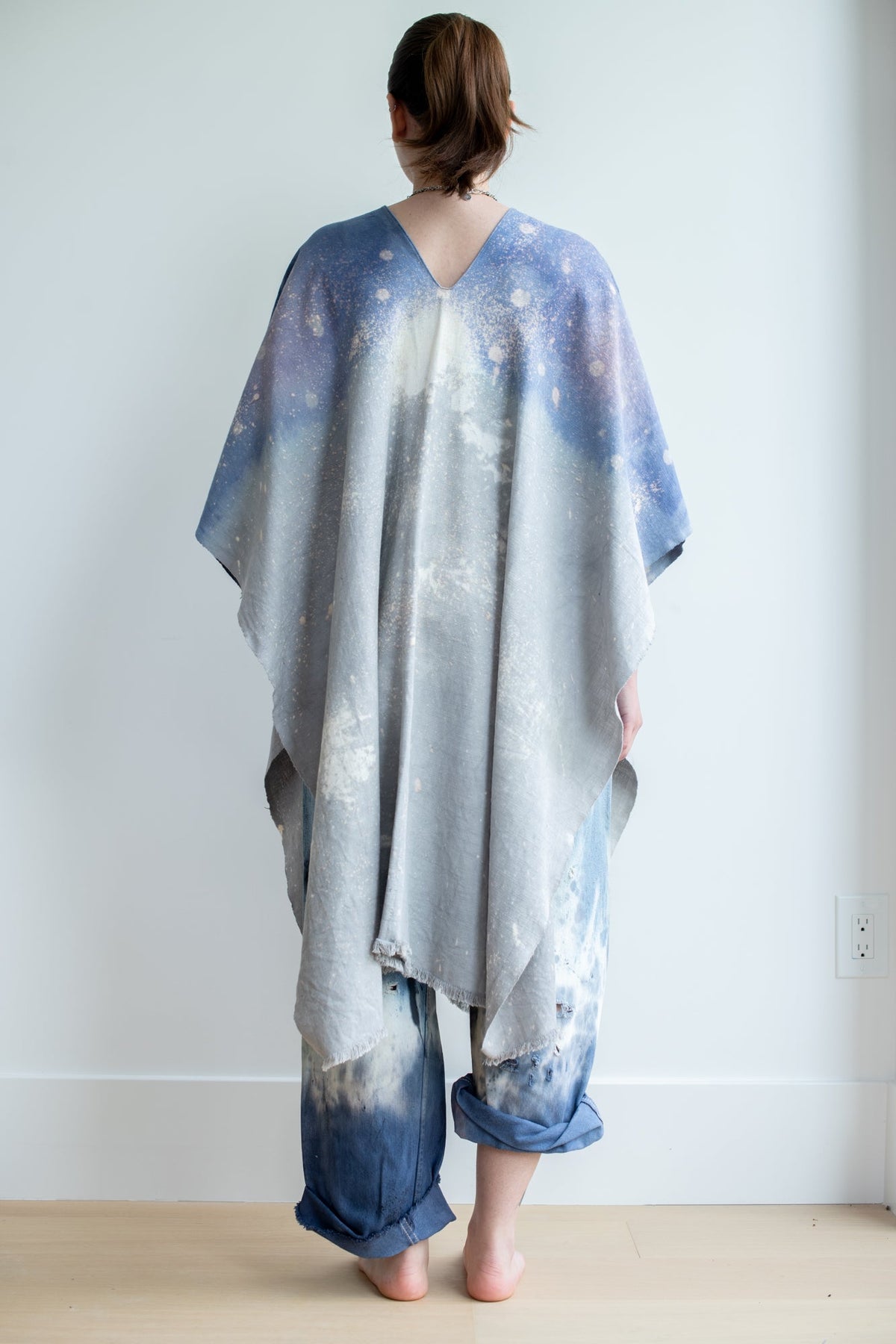 Hand Dyed Cotton/Linen Poncho